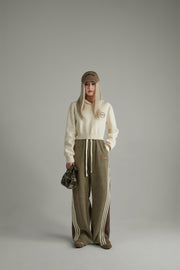 Star Embroidered Wide Casual Pants