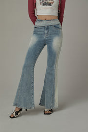 Washed Bootcut Denim Jeans