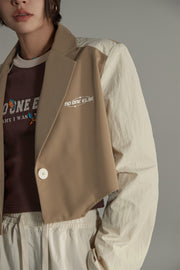 One-Button Color Matching Jacket