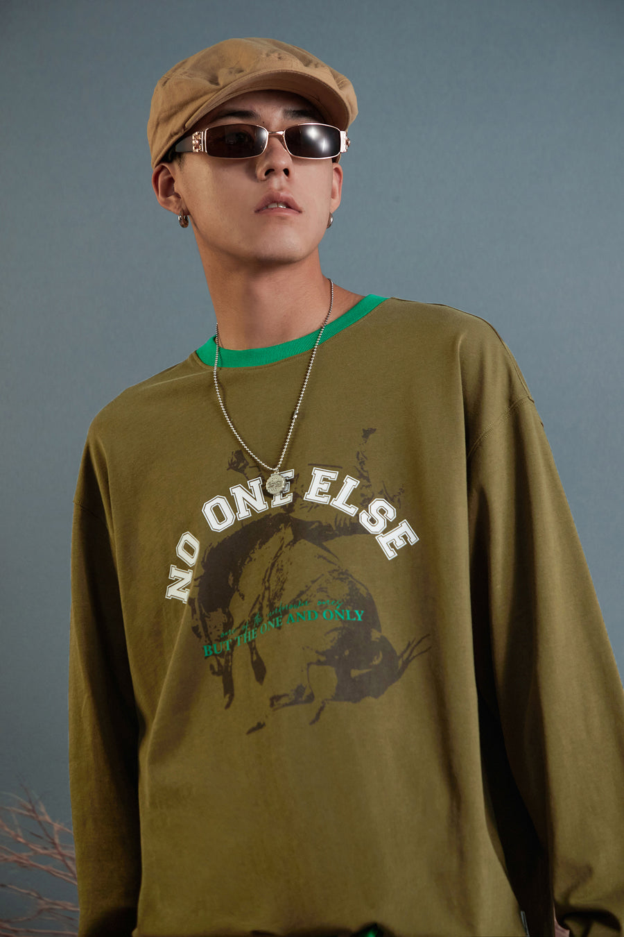 CHUU Lettering Print Long Sleeve Round Neck T-Shirt