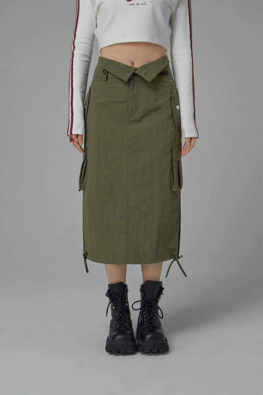 CHUU Cargo A-Line Long Skirt