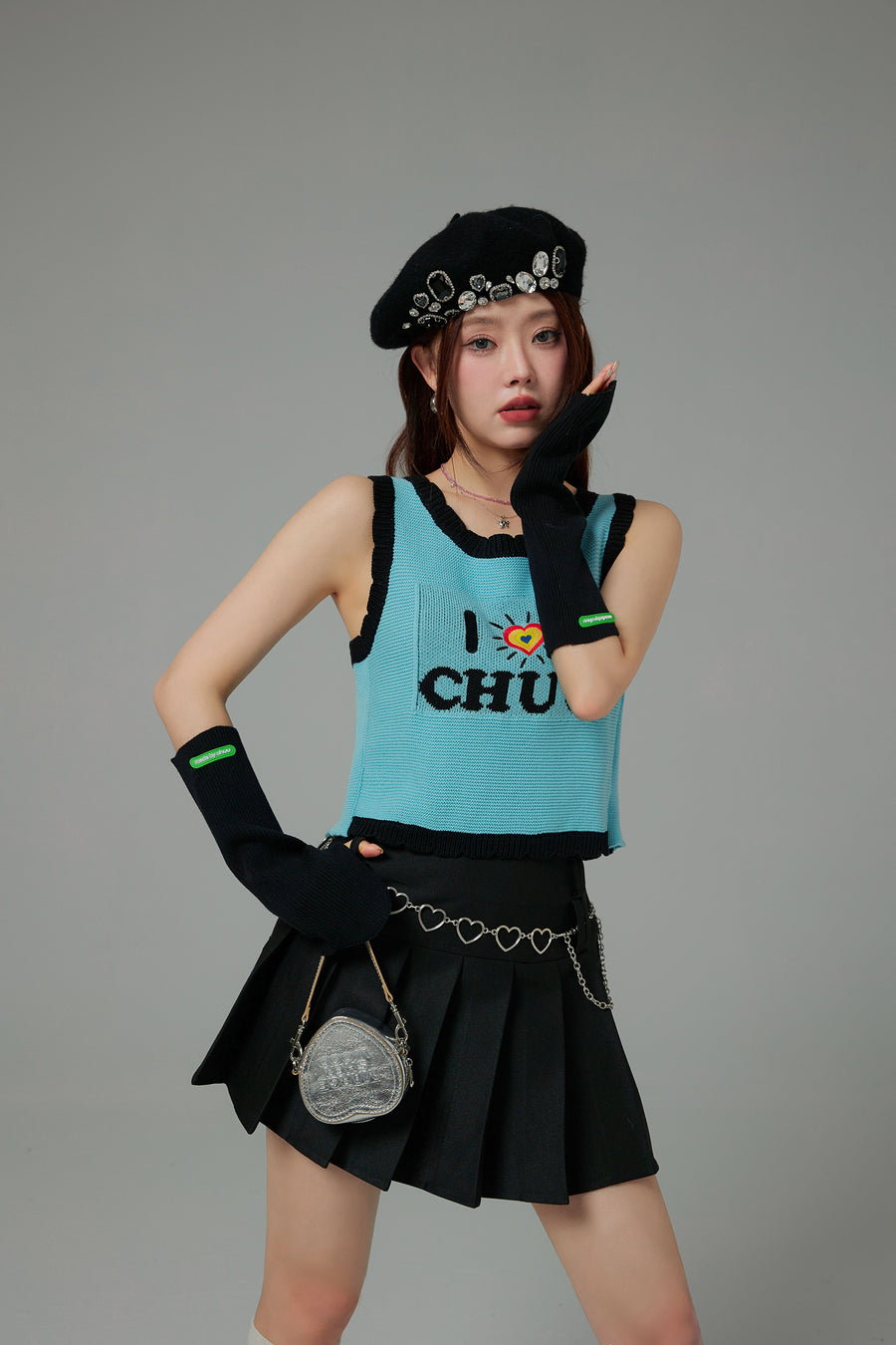 CHUU I Love Chuu Color Sleeveless Knit Sweater