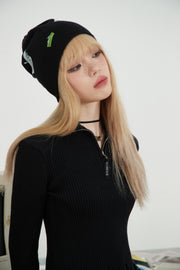 Noe Label Print Beanie