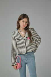 Cupcake Striped V-Neck Jacket