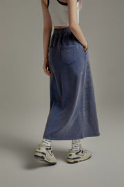 Side Pocket A-Line Sport Maxi Skirt