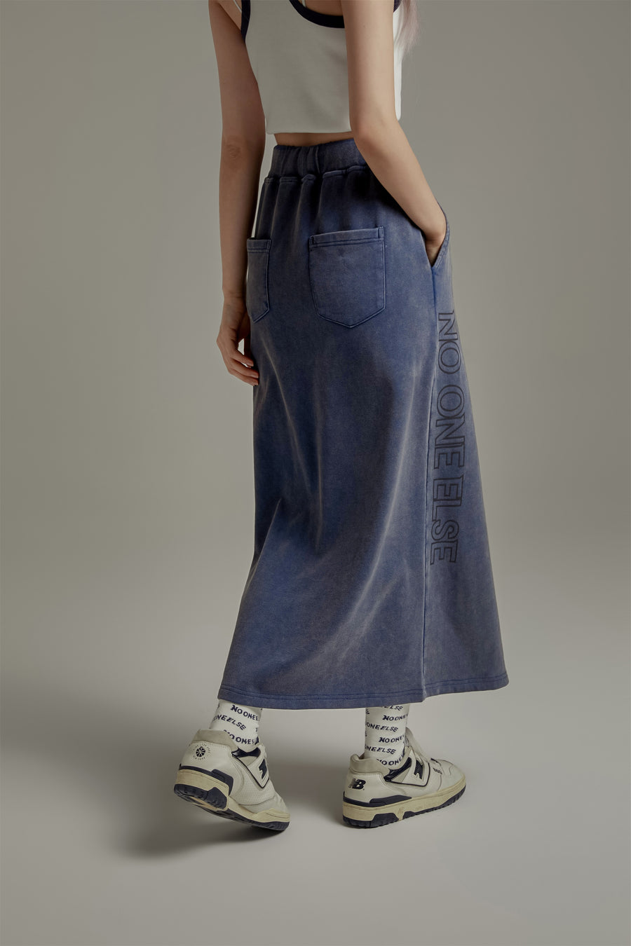 CHUU Side Pocket A-Line Sport Maxi Skirt