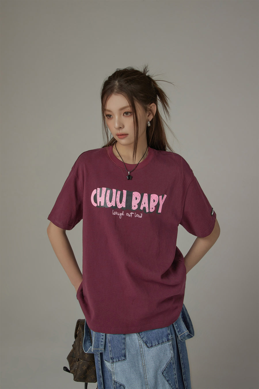 CHUU Chuu Baby Logo Cotton Loose Fit T-Shirt