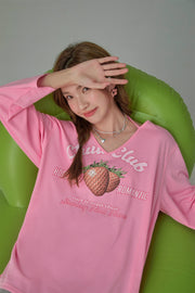 Chuu Club Strawberry V-Neck T-shirt