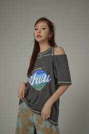 Hot And Chilli Off Shoulder Loose Fit T-Shirt