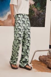 Cowboy Photo Print Straight Pants