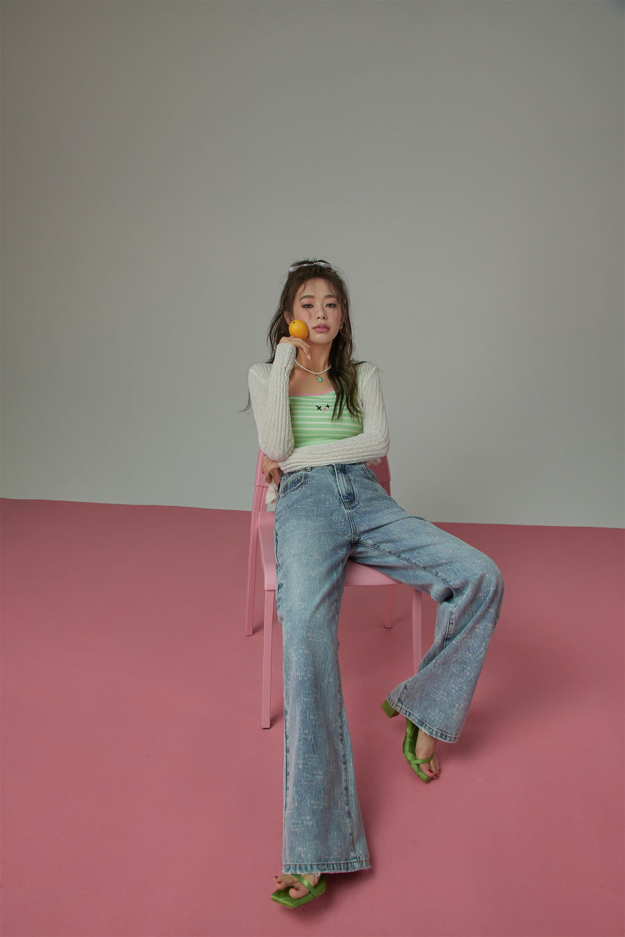 CHUU Words High Waisted Denim Jeans