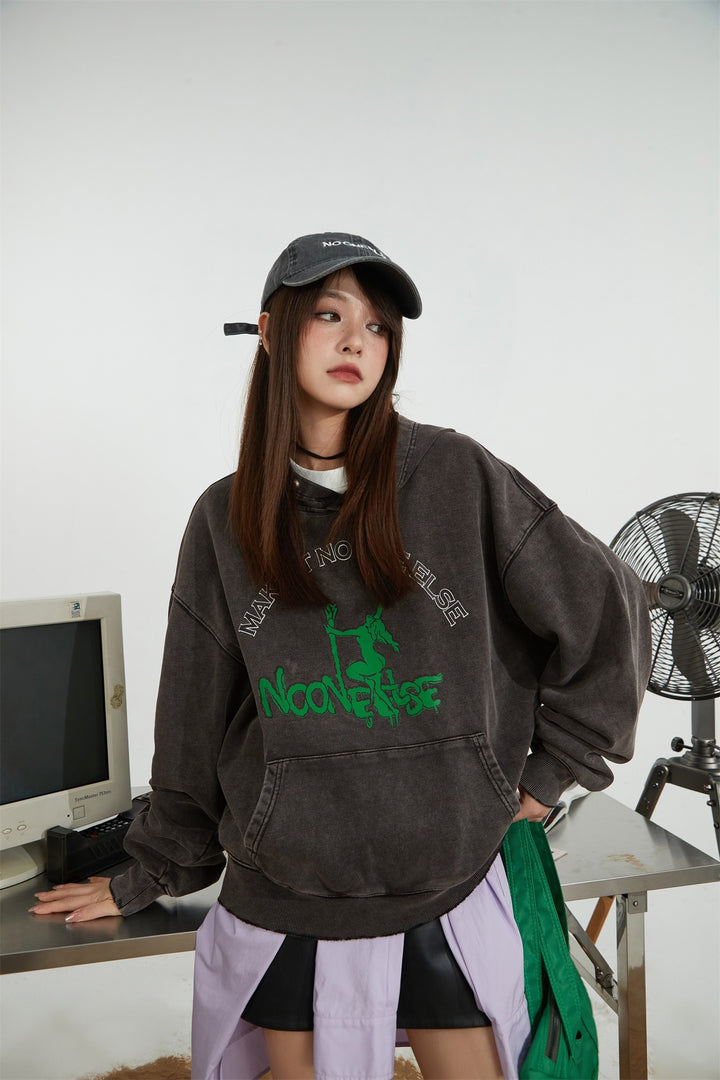 Noe Printed Loose Fit Hoodie