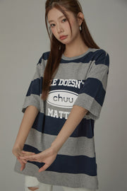 Size Doesnt Matter Striped Loose Fit T-Shirt