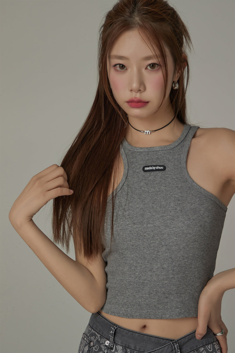 CHUU Slim Ribbed Crop Top