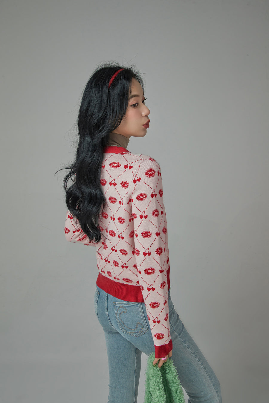 CHUU Chuu Cherry Princess Color Cardigan