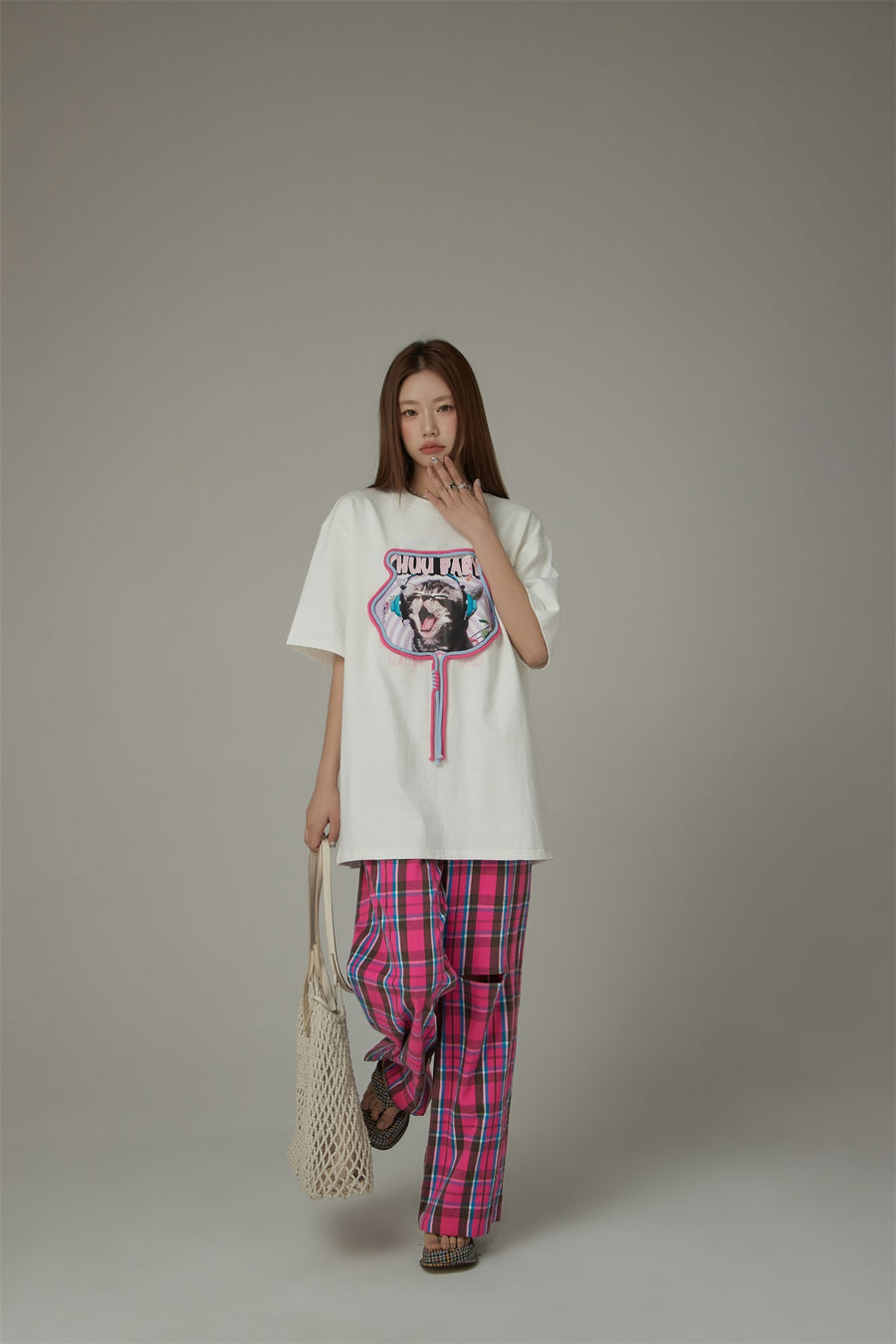 CHUU Music Cat Loose Fit T-Shirt