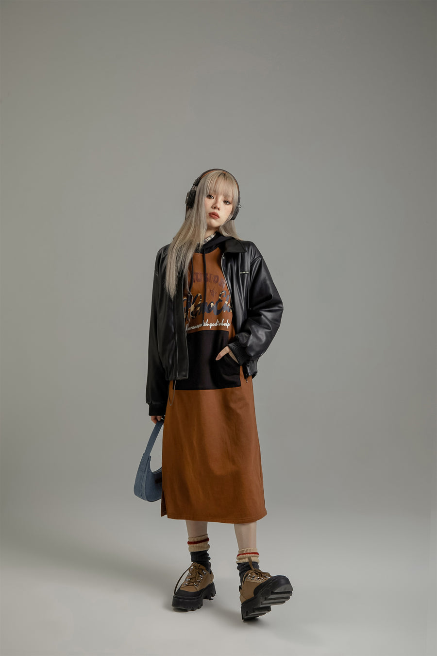 CHUU Raglan Loose Fit Hooded Dress