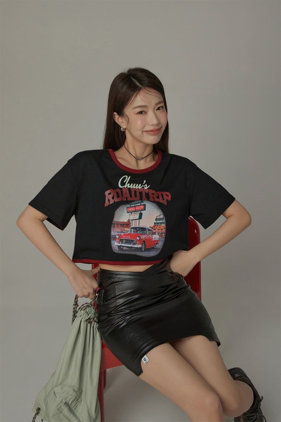 CHUU Road Trip Cropped T-Shirt