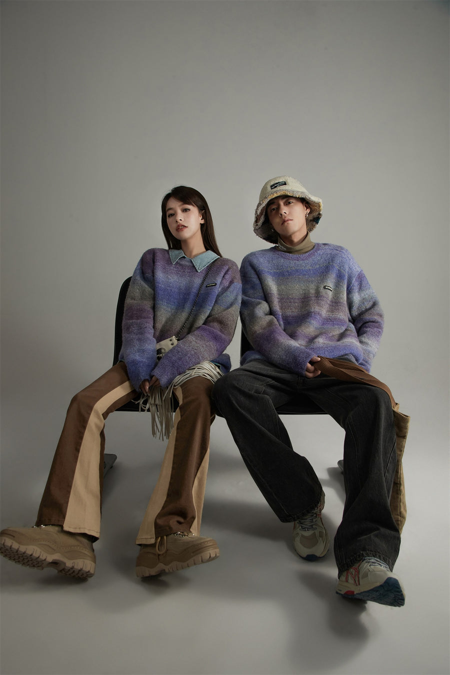 CHUU Gradient Stripe Knit Sweater