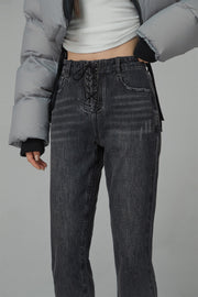 Getting Little Nervous High Waist Slim Denim Pants