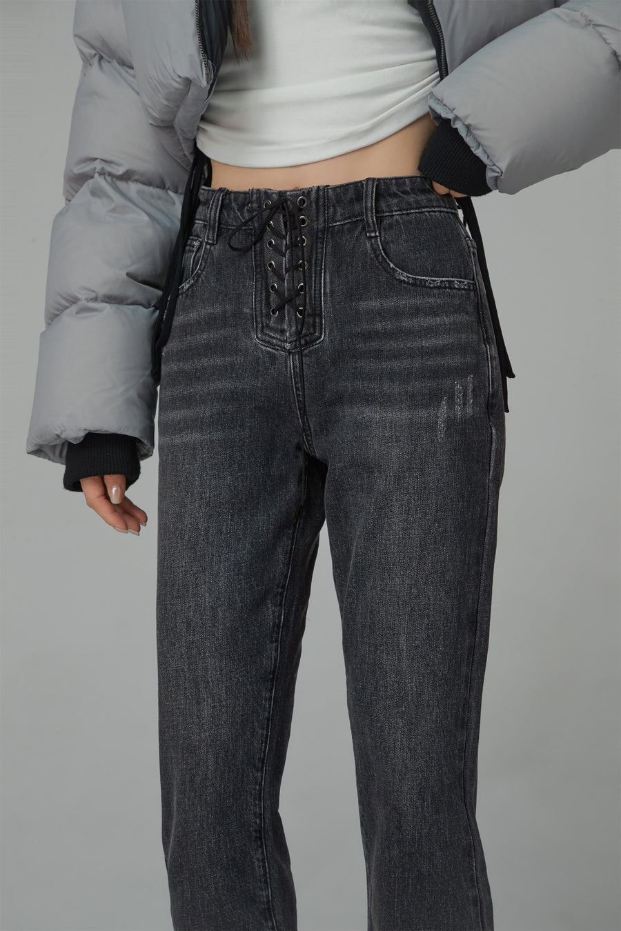 CHUU Getting Little Nervous High Waist Slim Denim Pants