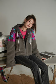 Colored Crop Fleece Jacket