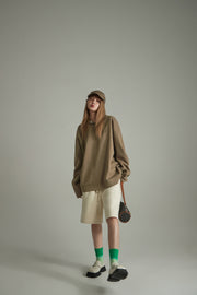 Neutral Long Sleeve Loose Fit Hoodie