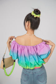 Rainbow Off-Shoulder Blouse