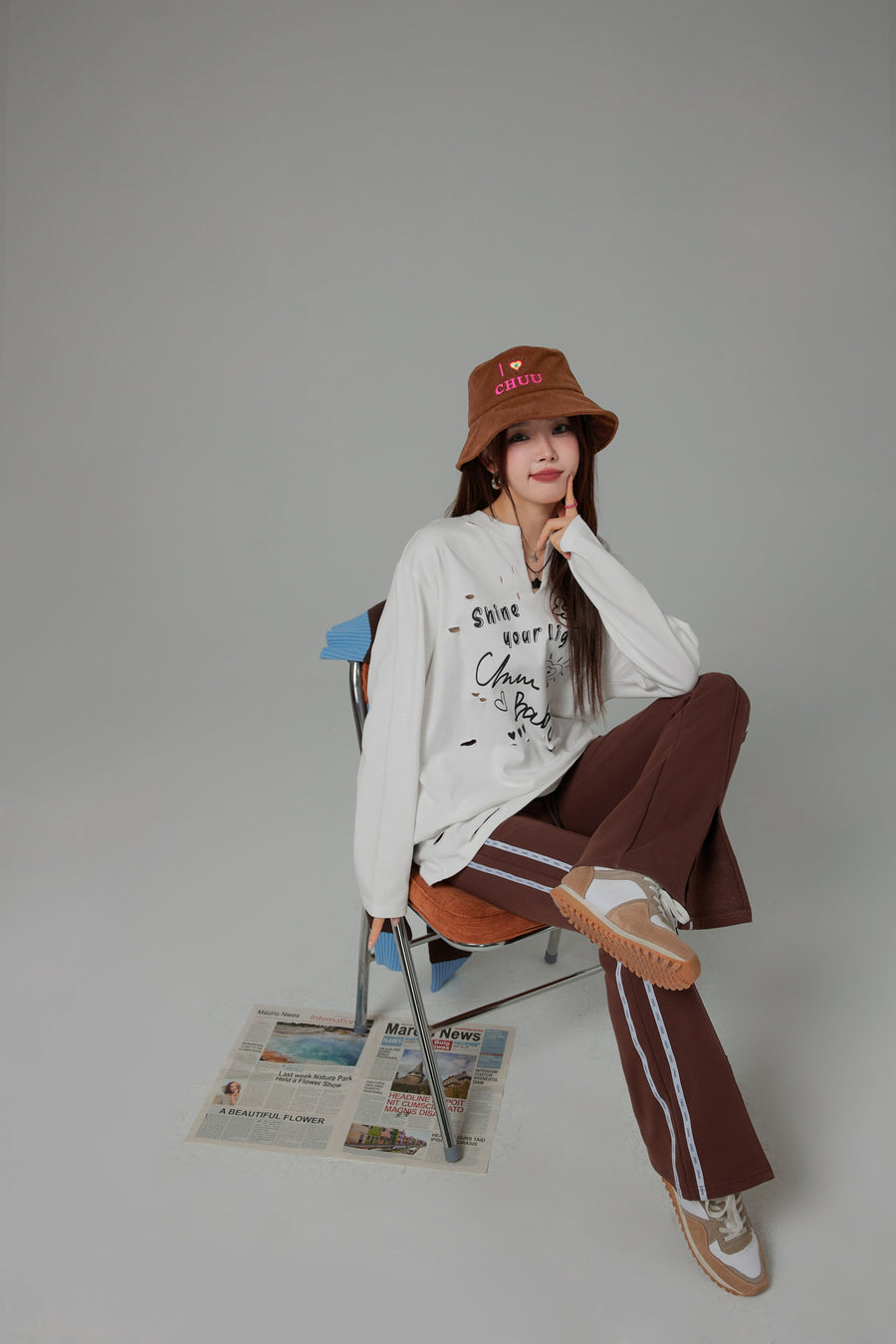 CHUU I Love Chuu Corduroy Bucket Hat