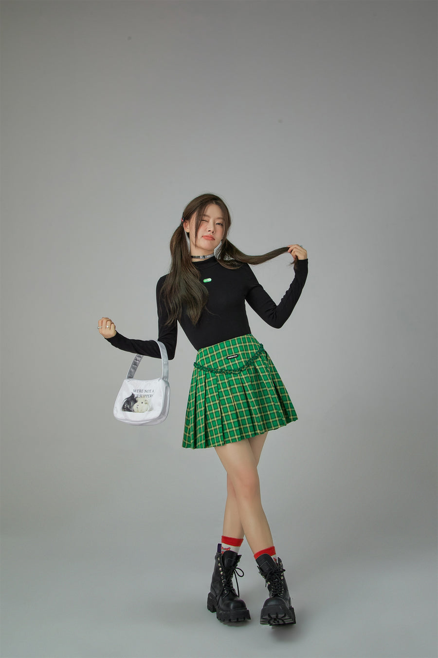 CHUU Made By Chuu Check Tennis Skirt