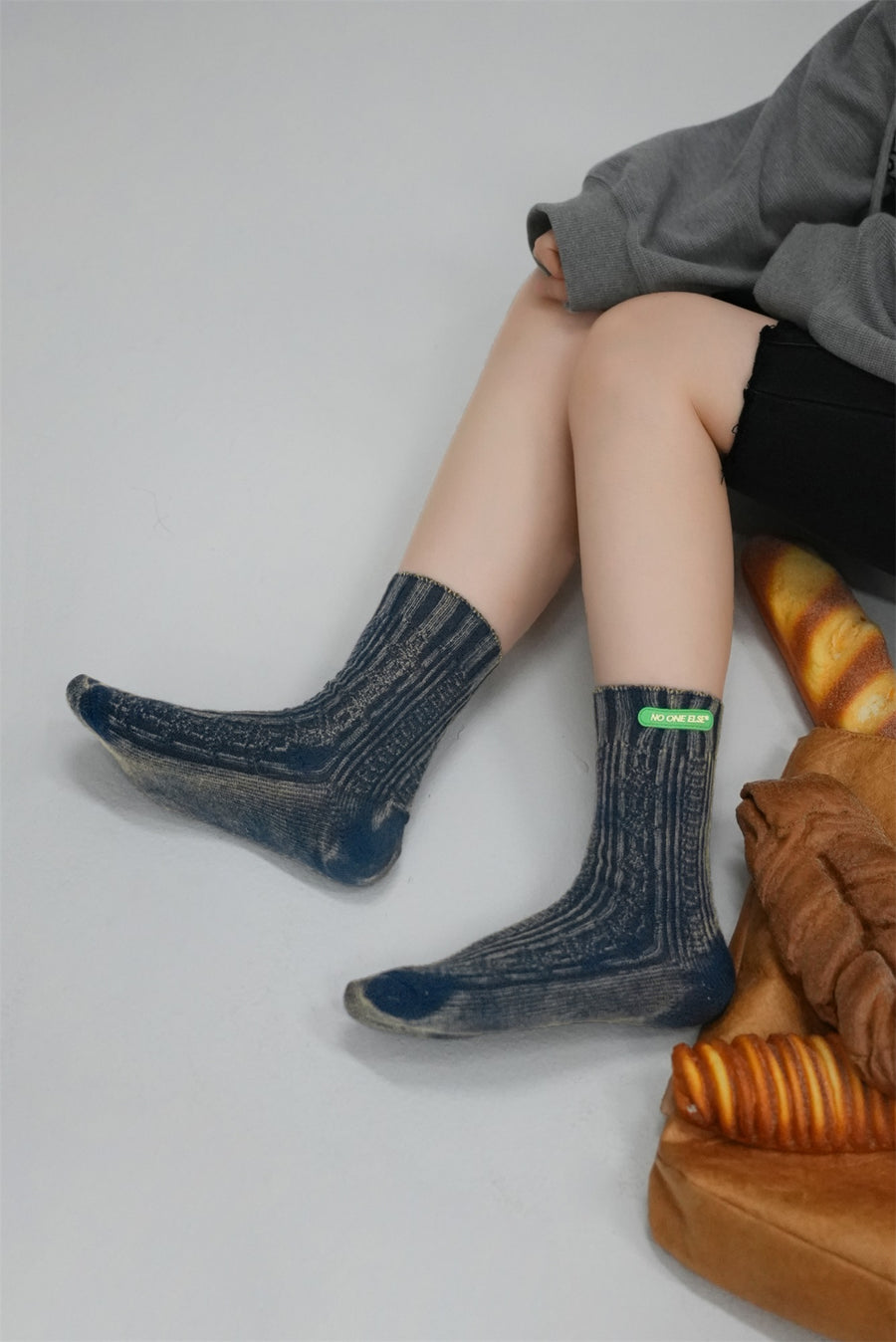 CHUU Vintage Wash Ankle Socks