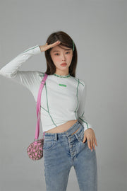 Catch My Glow Heart Collar Cropped T-Shirt