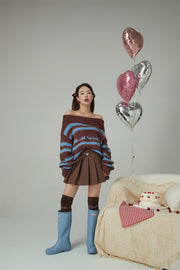 Loving You Two-Ways Stripe Knit Sweater