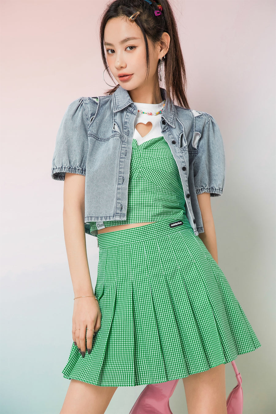 CHUU You And Your Priorities Pleats Skirt