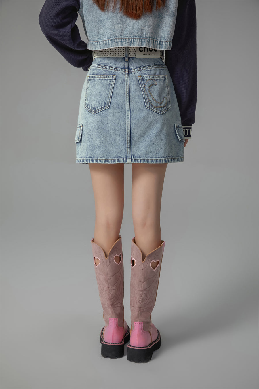 CHUU Denim Mini Skirt