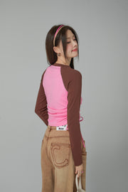 Dessert Colored Raglan String T-Shirt