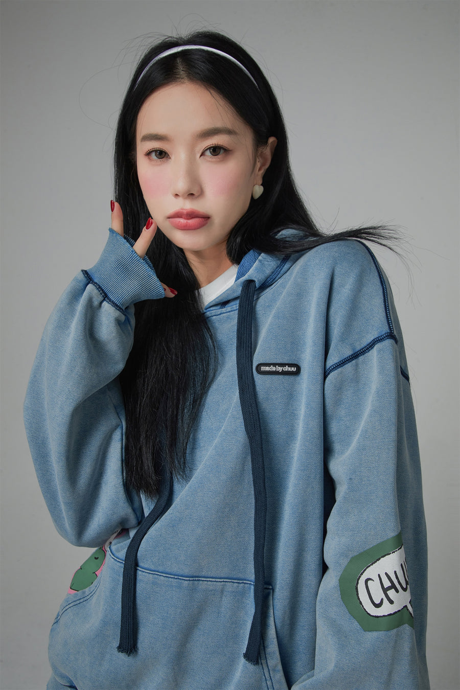 CHUU Cute Cartoon Overfit Hoodie