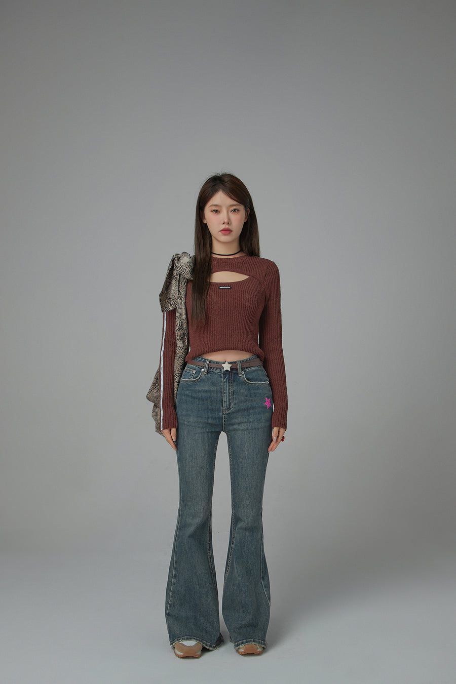 CHUU Wind Up Bootcut Denim Pants