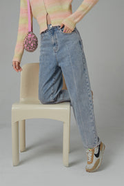 Fortune And Fame Straight Brushed Denim Pants