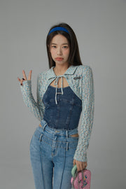 Vintage Denim Sleeveless Bustier Top