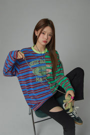 Size Doesnt Matter Color Stripe T-Shirt