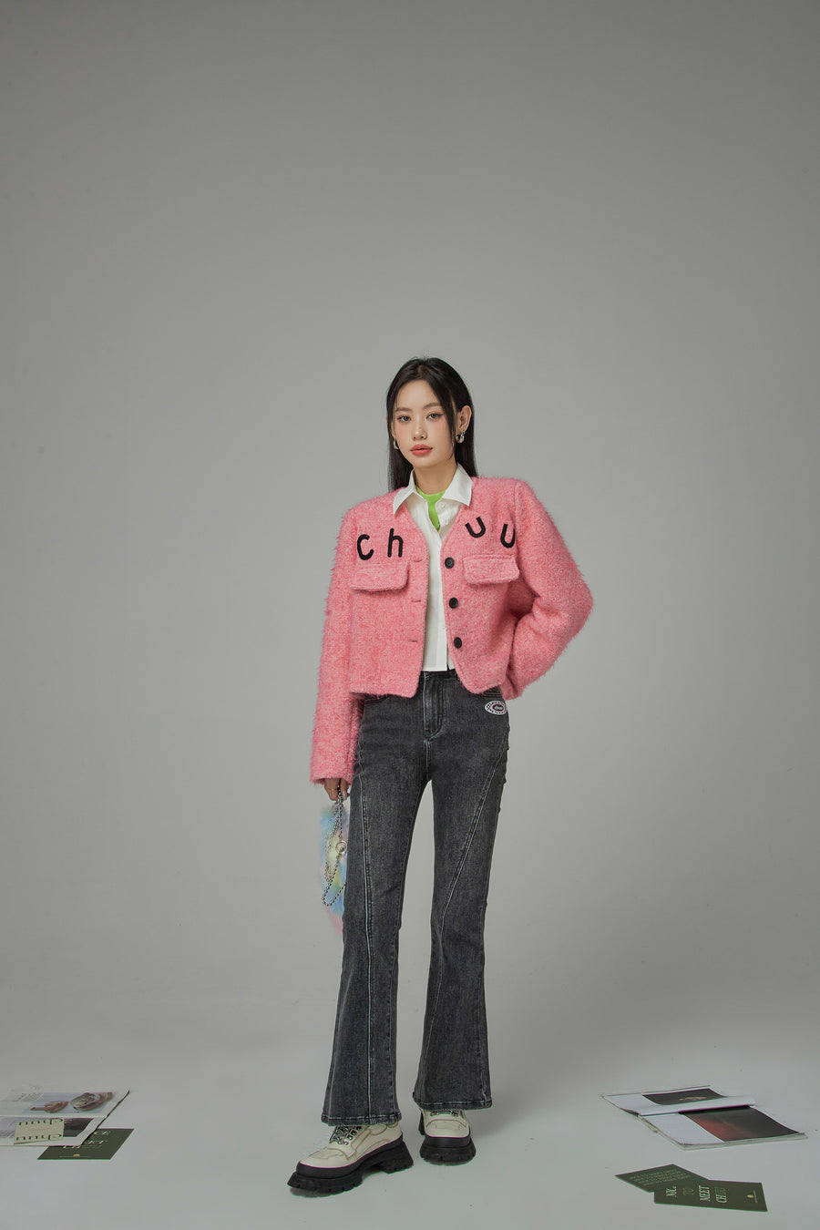 CHUU Sweet Chuu Girl Tweed Jacket