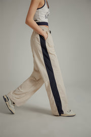 Color Bands Wide Summer Jogger Pants