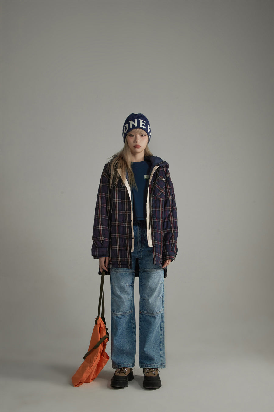 CHUU Check Loose-Fit Hooded Jacket