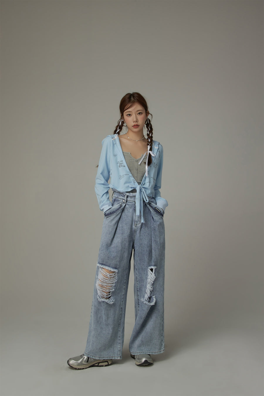 CHUU Hooded Bolero Cardigan