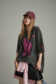 Pink Cactus Oversize T-Shirt