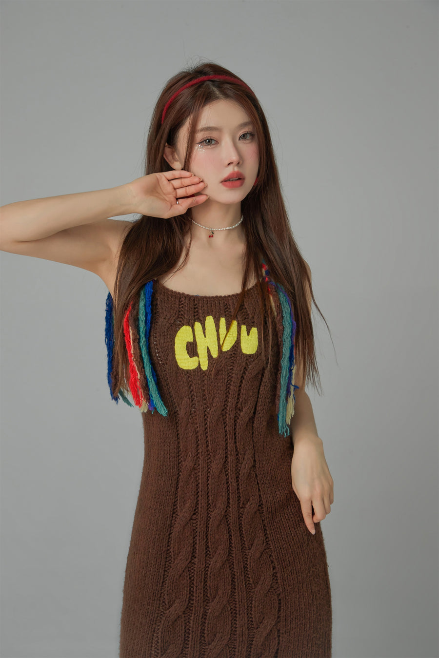 CHUU Chuu Baby Ribbed Knit Maxi Dress