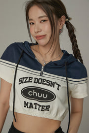 Size Doesnt Matter Half Crop Hoodie