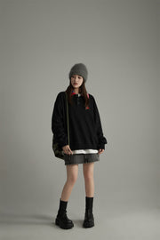 Noe Embroidery Lettering Collar Sweatshirt