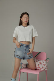 Colored By Chuu Printed Logo Cropped T-Shirt